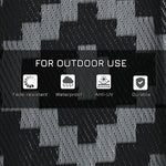 Side Tables - Outsunny 9x18 Modern Outdoor Rug, Plastic Waterproof Floor Mat, with Carry Bag, Portable RV Carpet, 4 Straps, Black & Gray Geometric | Aosom.com - Outdoor Style Company