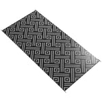 Side Tables - Outsunny 9x18 Modern Outdoor Rug, Plastic Waterproof Floor Mat, with Carry Bag, Portable RV Carpet, 4 Straps, Black & Gray Geometric | Aosom.com - Outdoor Style Company