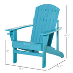 '-Outsunny Adirondack Chair, Campfire chair and Deck Chair, Classic Lounge w/ Built-in Cupholder for Patio, Backyard, Deep Sky Blue - Outdoor Style Company