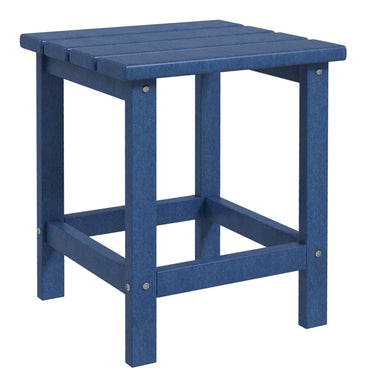 '-Outsunny Adirondack Side Table, Square Patio End Table, Weather Resistant 15" Outdoor HDPE Table for Porch, Pool, Balcony, Blue - Outdoor Style Company