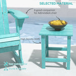 '-Outsunny Adirondack Side Table, Square Patio End Table, Weather Resistant 15" Outdoor HDPE Table for Porch, Pool, Balcony, Green, Blue - Outdoor Style Company