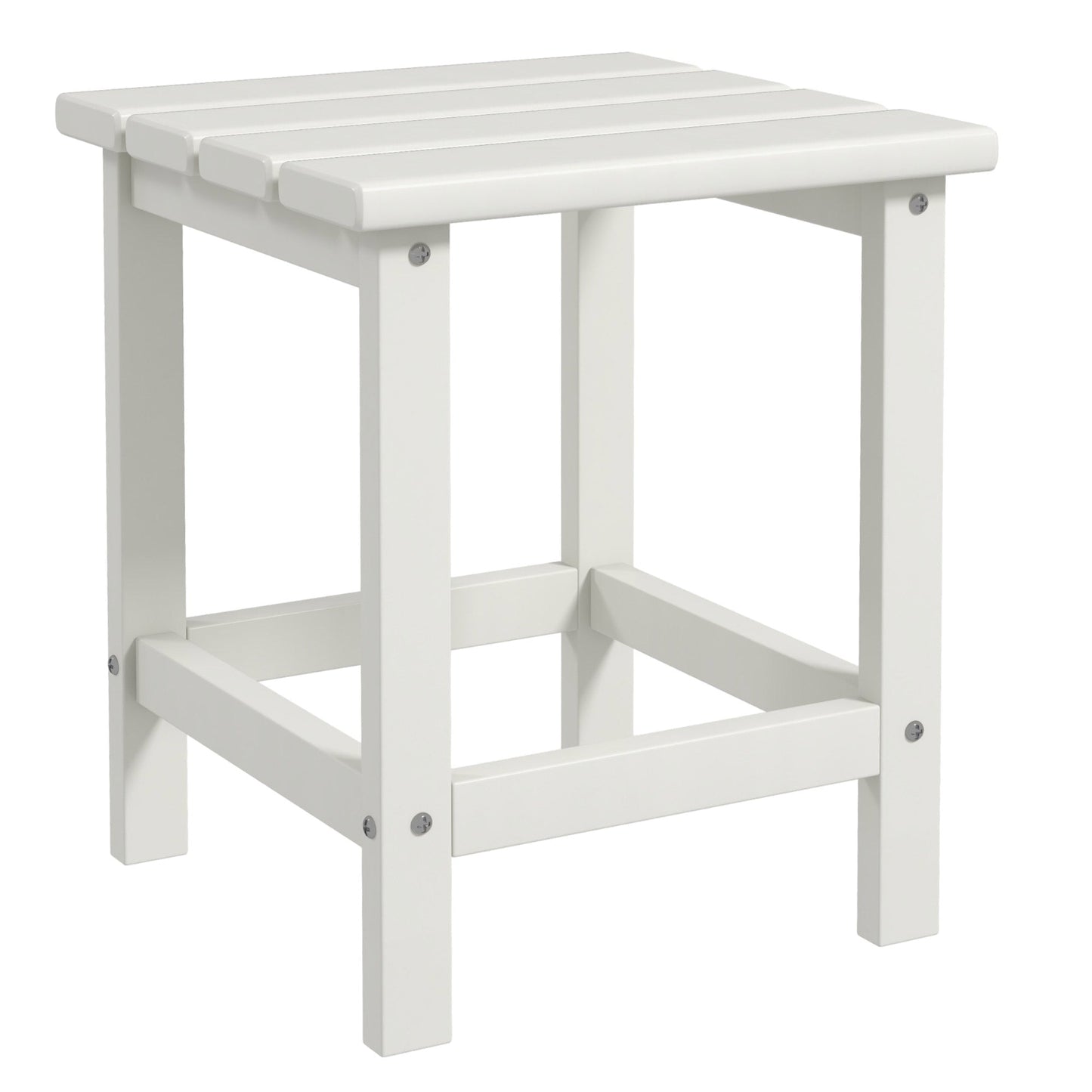 '-Outsunny Adirondack Side Table, Square Patio End Table, Weather Resistant 15" Outdoor HDPE Table for Porch, Pool, Balcony, White - Outdoor Style Company