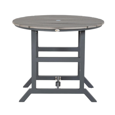 '-Outsunny Aluminum Frame Round Patio Table with Umbrella Hole, Outdoor Dining Table for 4 People, Dark Gray - Outdoor Style Company