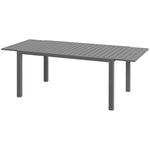 '-Outsunny Aluminum Outdoor Dining Table for 6-8 People, Expandable Patio Table for Garden Lawn Balcony - Charcoal Gray - Outdoor Style Company