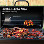 '-Outsunny Barrel CharcoalÂ BBQÂ GrillÂ BarbecueÂ Smoker with 420 sq.in. Cooking Area, Wheels, Ash Catcher, Black - Outdoor Style Company