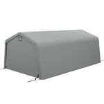 '-Outsunny Carport 12' x 20' Portable Garage, Heavy Duty Car Port Canopy with Ventilation Windows and Large Roll-up Door, Gray - Outdoor Style Company