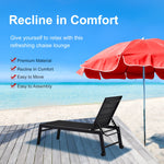 -Outsunny Chaise Lounge Chair with Wheels, Adjustable 5-level Backrest, Breathable, for Bed Lounger, Sunbathing, Beach, patio, Black | Aosom.com - Outdoor Style Company