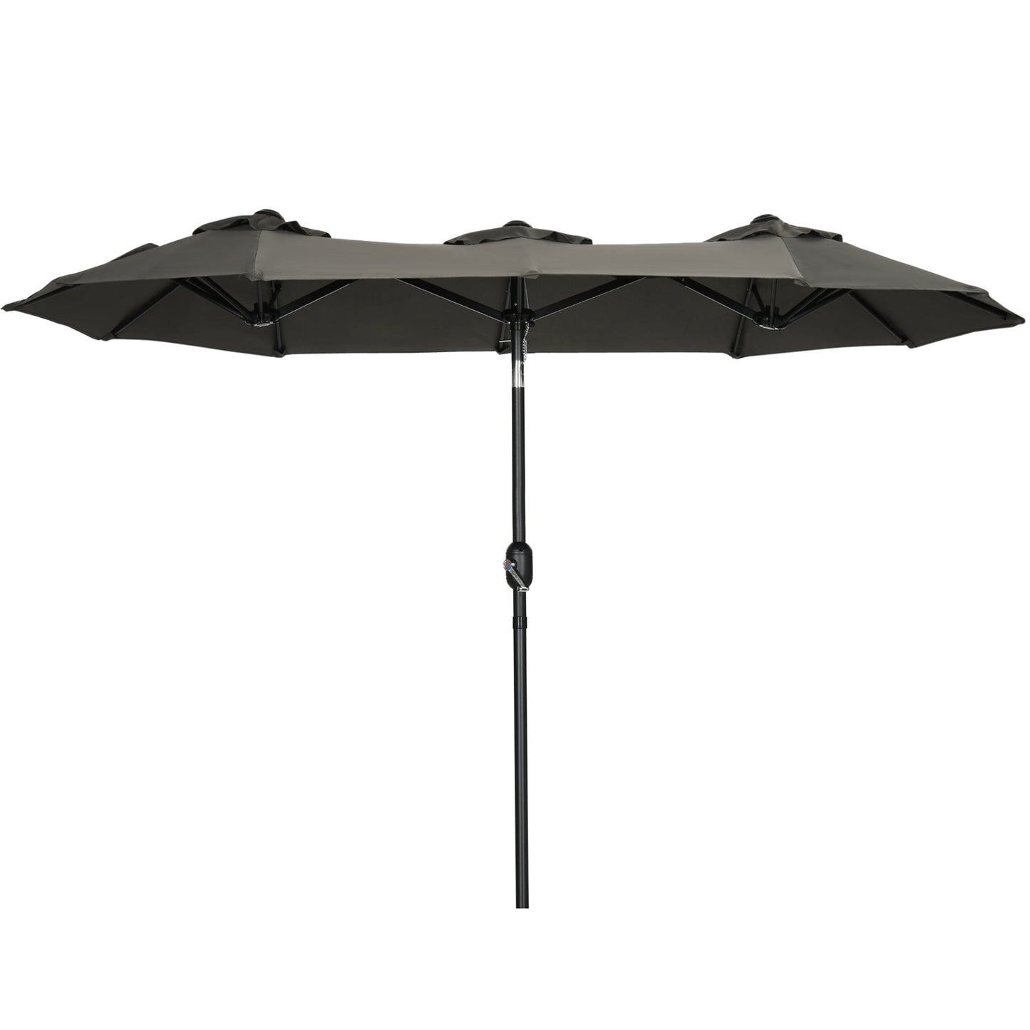 '-Outsunny Double-sided Patio Umbrella 9.5' Large Outdoor Market Umbrella with Push Button Tilt and Crank, 3 Air Vents and 12 Ribs - Outdoor Style Company