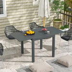 '-Outsunny Expandable Patio Table, Outdoor Dining Table for 4-6 with Aluminum Frame for Garden Lawn Balcony Terrace, Gray - Outdoor Style Company