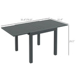 '-Outsunny Expandable Patio Table, Outdoor Dining Table for 4-6 with Aluminum Frame for Garden Lawn Balcony Terrace, Gray - Outdoor Style Company