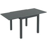 '-Outsunny Expandable Patio Table, Outdoor Dining Table for 4-6 with Aluminum Frame for Garden Lawn Balcony Terrace, Gray - Outdoor Style Company