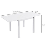 '-Outsunny Expandable Patio Table, Outdoor Dining Table for 4-6 with Aluminum Frame for Garden Lawn Balcony Terrace, White - Outdoor Style Company