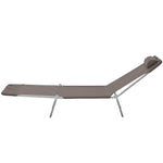 '-Outsunny Folding Chaise Lounge Chair, Pool Sun Tanning Chair, Outdoor Lounge Chair with 5-Position Reclining Back Brown - Outdoor Style Company