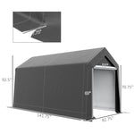 -Outsunny Galvanized 7' x 12' Outdoor Storage Tent, Heavy Duty and Waterproof Portable Shed, for Bike, Motorcycle, Tools, Gray - Outdoor Style Company