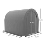 -Outsunny Galvanized Metal 6' x 8' Outdoor Storage Tent, Heavy Duty and Waterproof Portable Shed, for Bike, Motorcycle, Tools - Outdoor Style Company