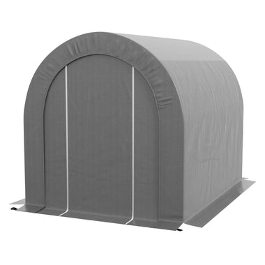-Outsunny Galvanized Metal 6' x 8' Outdoor Storage Tent, Heavy Duty and Waterproof Portable Shed, for Bike, Motorcycle, Tools - Outdoor Style Company