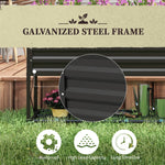 -Outsunny Galvanized Raised Garden Bed, Metal Planter Box with Legs, Storage Shelf and Bed Liner, Black - Outdoor Style Company