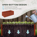 '-Outsunny Galvanized Raised Garden Bed, Steel Outdoor Planters with Reinforced Rods,, 71'' x 36'' x 23'', Dark Brown - Outdoor Style Company