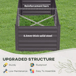 '-Outsunny Galvanized Raised Garden Bed, Steel Outdoor Planters with Reinforced Rods,, 71'' x 36'' x 23'', Dark Gray - Outdoor Style Company