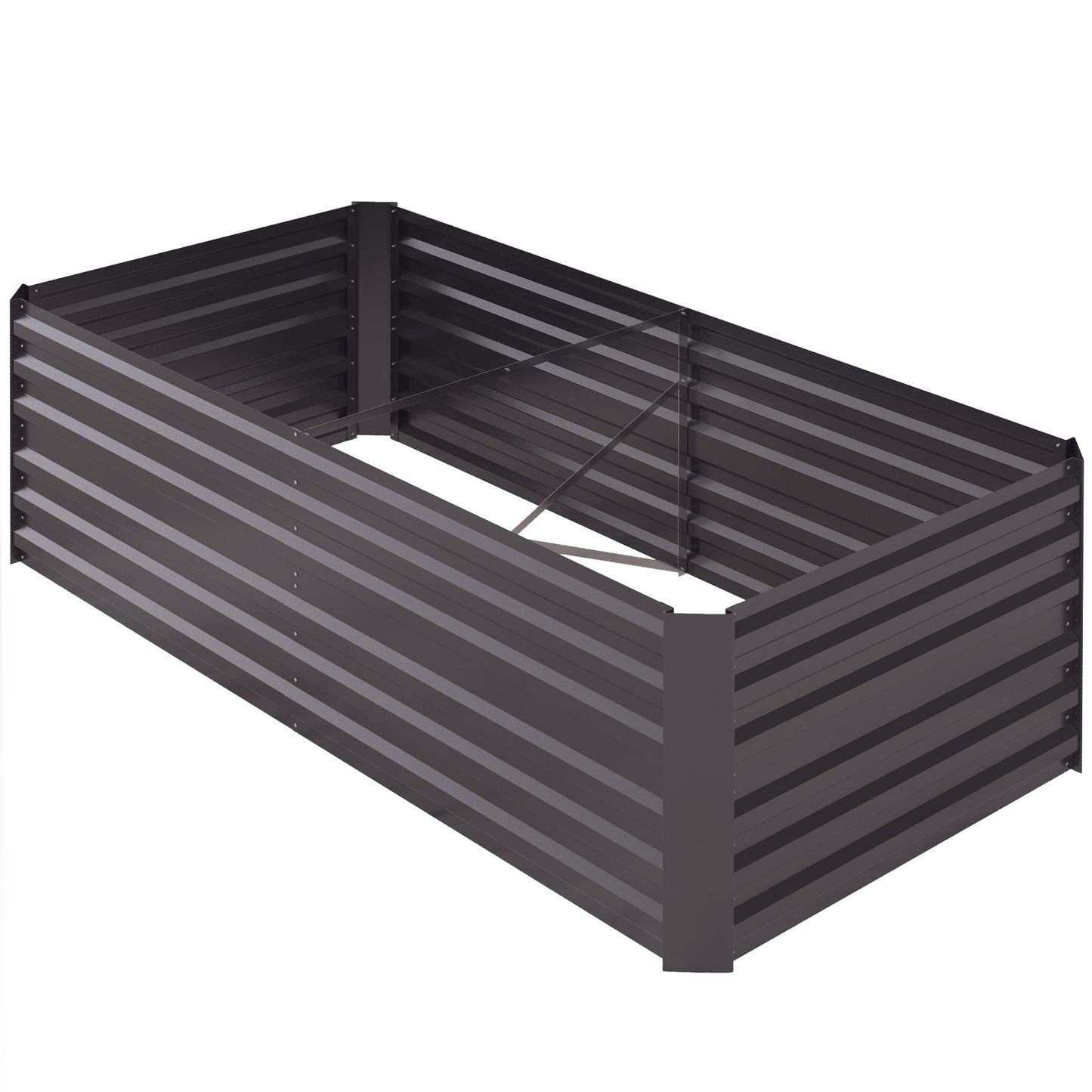 '-Outsunny Galvanized Raised Garden Bed, Steel Outdoor Planters with Reinforced Rods,, 71'' x 36'' x 23'', Dark Gray - Outdoor Style Company