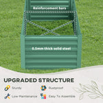 '-Outsunny Galvanized Raised Garden Bed, Steel Outdoor Planters with Reinforced Rods,, 71'' x 36'' x 23'', Light Green - Outdoor Style Company