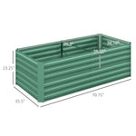 '-Outsunny Galvanized Raised Garden Bed, Steel Outdoor Planters with Reinforced Rods,, 71'' x 36'' x 23'', Light Green - Outdoor Style Company