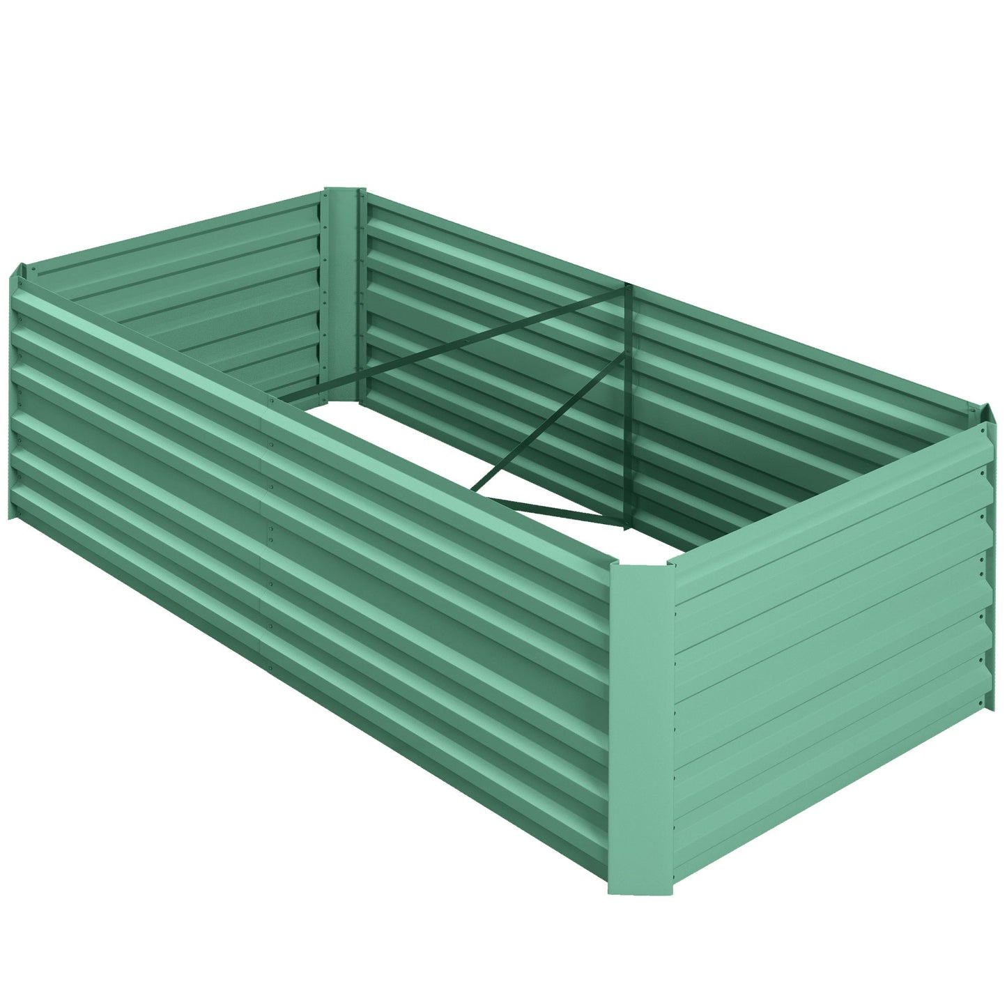 '-Outsunny Galvanized Raised Garden Bed, Steel Outdoor Planters with Reinforced Rods,, 71'' x 36'' x 23'', Light Green - Outdoor Style Company