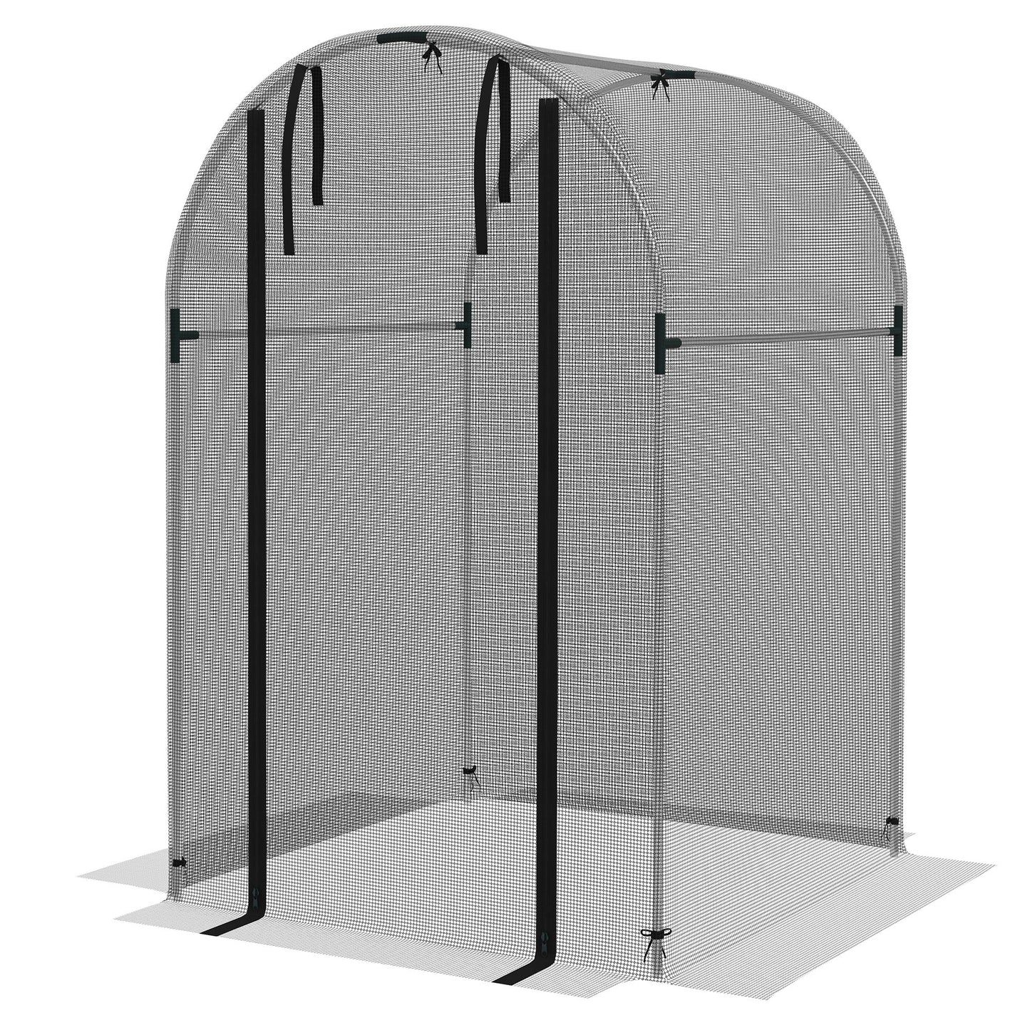 '-Outsunny Galvanized Steel Crop Cage, Plant Protection Tent with Zippered Door, 4' x 4', Black - Outdoor Style Company