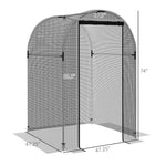 '-Outsunny Galvanized Steel Crop Cage, Plant Protection Tent with Zippered Door, 4' x 4', Black - Outdoor Style Company