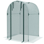 '-Outsunny Galvanized Steel Crop Cage, Plant Protection Tent with Zippered Door, 4' x 4', Green - Outdoor Style Company