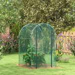 '-Outsunny Galvanized Steel Crop Cage, Plant Protection Tent with Zippered Door, 4' x 4', Green - Outdoor Style Company