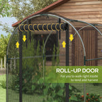 '-Outsunny Galvanized Steel Crop Cage, Plant Protection Tent with Zippered Door, 4' x 8', Black - Outdoor Style Company