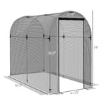 '-Outsunny Galvanized Steel Crop Cage, Plant Protection Tent with Zippered Door, 4' x 8', Black - Outdoor Style Company