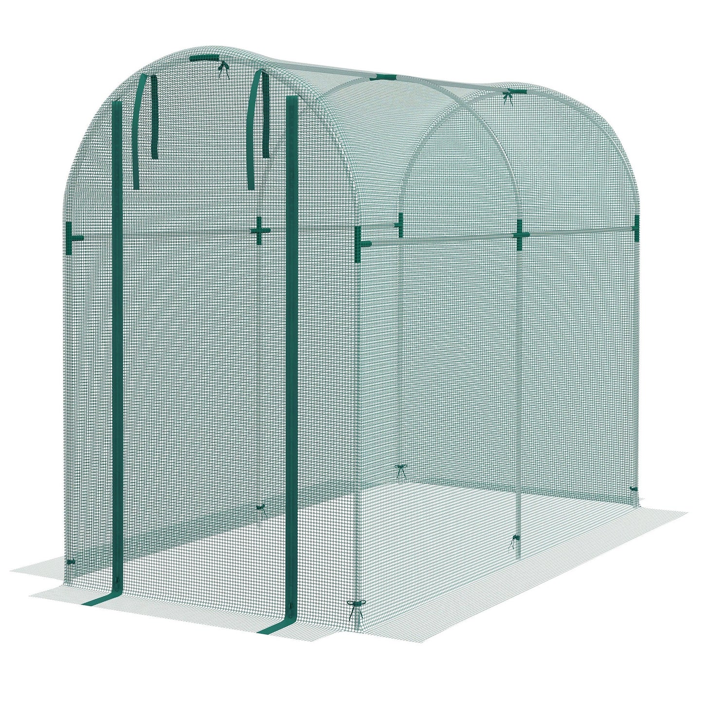 '-Outsunny Galvanized Steel Crop Cage, Plant Protection Tent with Zippered Door, 4' x 8', Green - Outdoor Style Company