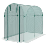 '-Outsunny Galvanized Steel Crop Cage, Plant Protection Tent with Zippered Door, 4' x 8', Green - Outdoor Style Company