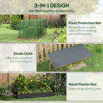 '-Outsunny Galvanized Steel Planter Box with Crop Cage and Shade Cloth, Raised Garden Bed for Flowers, Vegs and Herbs, Gray - Outdoor Style Company