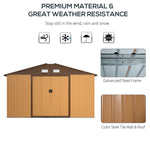 -Outsunny Garden Metal Shed, Storage Shed Utility Storage with Double Locking Doors for Bike, Yard Tools, Yellow - Outdoor Style Company
