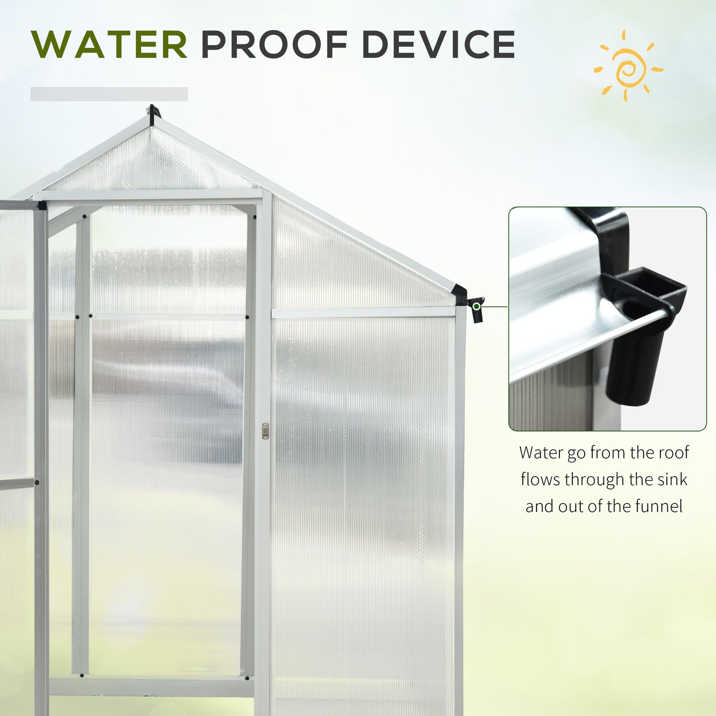 '-Outsunny Greenhouse for Winter, 10' L x 6' W Walk-In Polycarbonate Greenhouse - Outdoor Style Company