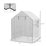 '-Outsunny Greenhouse Replacement Cover Walk-in PE Hot House Cover with Roll-up Door and Windows, 55" x 56.25" x 74.75", White - Outdoor Style Company