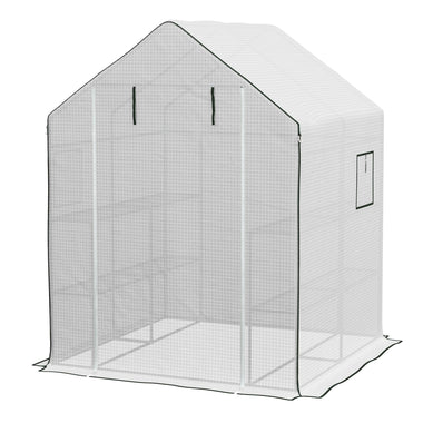 '-Outsunny Greenhouse Replacement Cover Walk-in PE Hot House Cover with Roll-up Door and Windows, 55" x 56.25" x 74.75", White - Outdoor Style Company