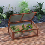 '-Outsunny Greenhouse Wooden Polycarbonate Cold Frame Grow House Outdoor Raised Planter Box Protection, PC Board, Brown, 39" x 26" x 16" - Outdoor Style Company