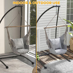 Reclining Lounge Chairs - Outsunny Hammock Chair Stand, C - Shape Hanging Heavy Duty Metal Frame Hammock Stand for Hanging Hammock Porch Swing Chair, Indoor & Outdoor Use, Black - Outdoor Style Company