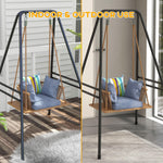 Reclining Lounge Chairs - Outsunny Hammock Chair Stand, Hanging Heavy Duty Metal Frame Hammock Stand for Hanging Hammock Swing Chair, Egg Chair, Indoor & Outdoor Use, Black - Outdoor Style Company