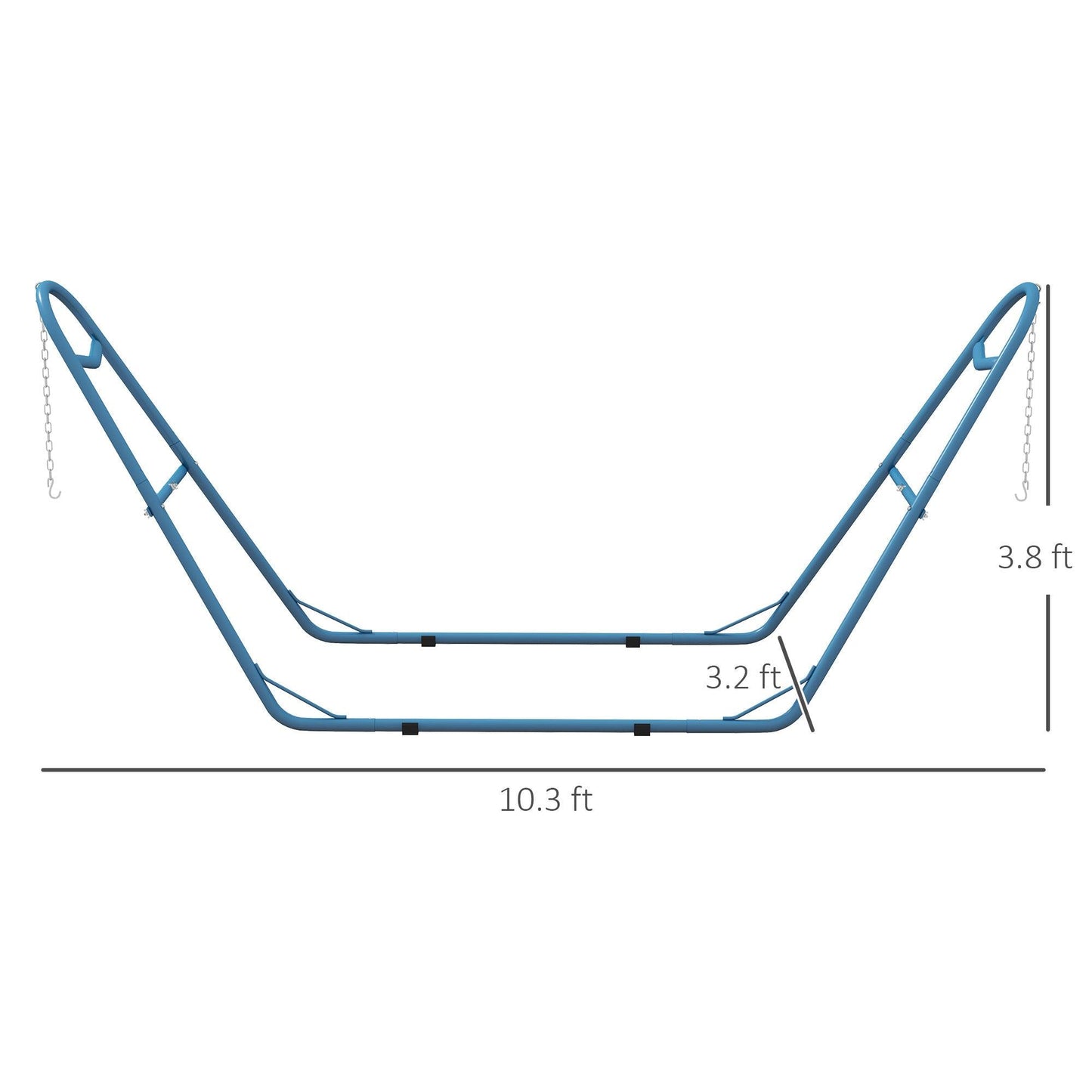 Side Tables - Outsunny Hammock Stand, Portable Adjustable Steel Frame Hammock Stand, Weather Resistant, Bag, 10.3', 550 lbs. Capacity, Blue - Outdoor Style Company