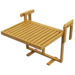 '-Outsunny Hanging Deck Table, Wood Frame, 26.75" x 25.5" x 16" -21.75", Natural - Outdoor Style Company