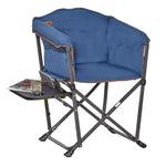 '-Outsunny Heavy Duty Camping Folding Director Chair Oversize Padded Seat w/ Side Table Compact and Sturdy for Outdoor,Picnic, Hiking, Blue - Outdoor Style Company