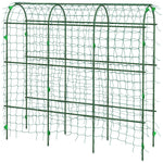 '-Outsunny Metal Garden Trellis, Arch Trellis for Climbing Plants Outdoor, A-Frame, with Climbing Net, 17" x 72" x 72", Green - Outdoor Style Company