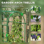 '-Outsunny Metal Garden Trellis, Arch Trellis for Climbing Plants Outdoor, A-Frame, with Climbing Net, 17" x 72" x 72", Green - Outdoor Style Company