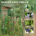 '-Outsunny Metal Garden Trellis, Arch Trellis for Climbing Plants Outdoor, A-Frame, with Climbing Net, 57" x 66" x 81", Green - Outdoor Style Company