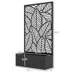 '-Outsunny Metal Outdoor Privacy Screen with Raised Garden Bed, Privacy Panel and Planter Box, Wall-Mounted or Freestanding, Black - Outdoor Style Company